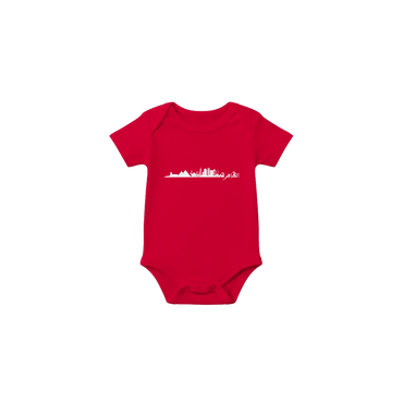 Arabic Cairo Silhouette Infant Onesie in Red, Arabic graphic design by Cairo NYC