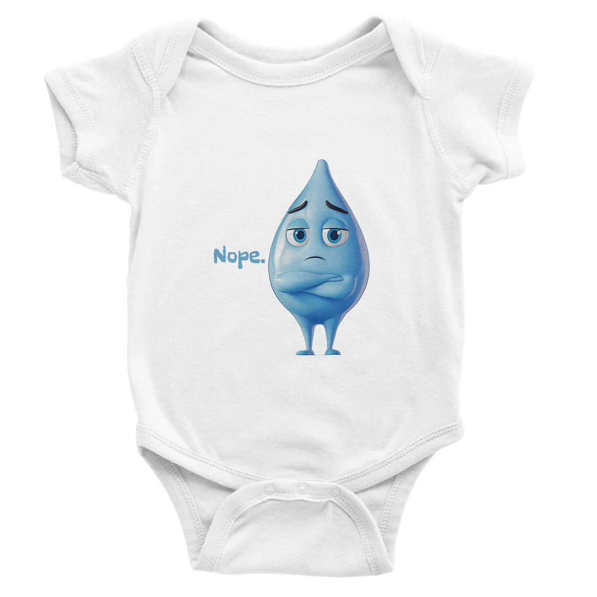 Nope Funny Baby Onesie in White, Arabic graphic design by Cairo NYC