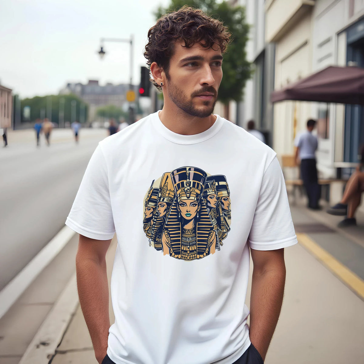 Egyptian Pharaoh Queens Retro Arabic Tee, Arabic graphic design by Cairo NYC (view 10)