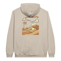Desert Dreamscape hoodie in Sand, Arabic graphic design by Cairo NYC
