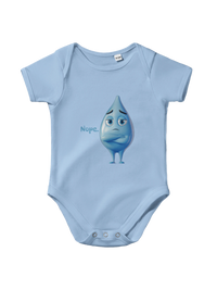 Nope Funny Baby Onesie in Baby Blue, Arabic graphic design by Cairo NYC