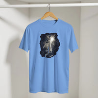 Arabic Soccer Retro Tee in Carolina Blue, Arabic graphic design by Cairo NYC