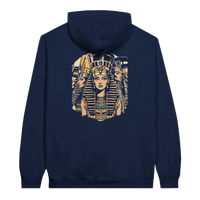 Ancient Egypt Queens hoodie in Navy, Arabic graphic design by Cairo NYC
