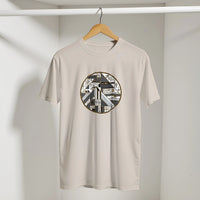 Geometric Egyptian Art Deco Arabic Tee in Sand, Arabic graphic design by Cairo NYC
