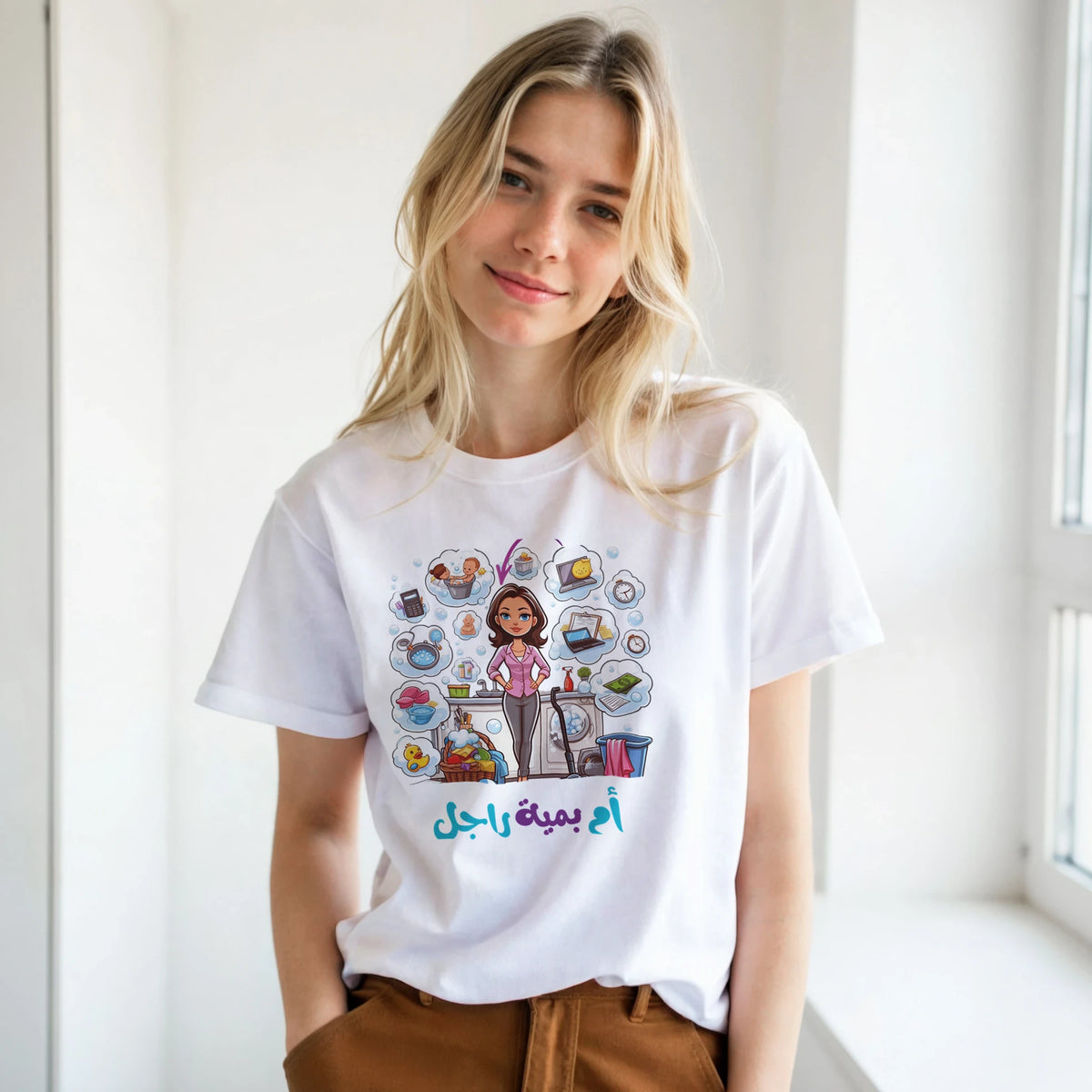 Arabic Mom Streetwear Tee, Arabic graphic design by Cairo NYC (view 17)