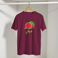 Watermelon Summer Vibes Arabic Tee in Maroon, Arabic graphic design by Cairo NYC