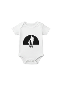 I love My Baba Arabic Onesie in White, Arabic graphic design by Cairo NYC