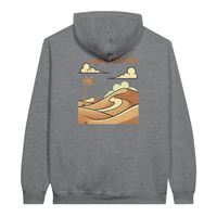Desert Dreamscape hoodie in Sport Grey, Arabic graphic design by Cairo NYC