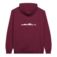 Cairo Skyline Silhouette Hoodie in Maroon, Arabic graphic design by Cairo NYC