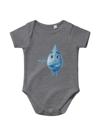 Nope Funny Baby Onesie in Heather Gray, Arabic graphic design by Cairo NYC