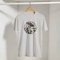 Geometric Egyptian Art Deco Arabic Tee in Ice Grey, Arabic graphic design by Cairo NYC
