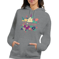 It's a Vibe Floral Arabic Hoodie in Sport Grey, Arabic graphic design by Cairo NYC