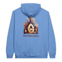 Nostalgic Oud Serenade Hoodie in Carolina Blue, Arabic graphic design by Cairo NYC