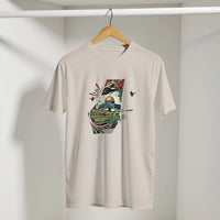 Palestine Dome Olive Branches Keffiyeh Tee, Arabic graphic design by Cairo NYC (view 14)