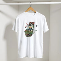 Palestine Dome Olive Branches Keffiyeh Tee, Arabic graphic design by Cairo NYC (view 13)