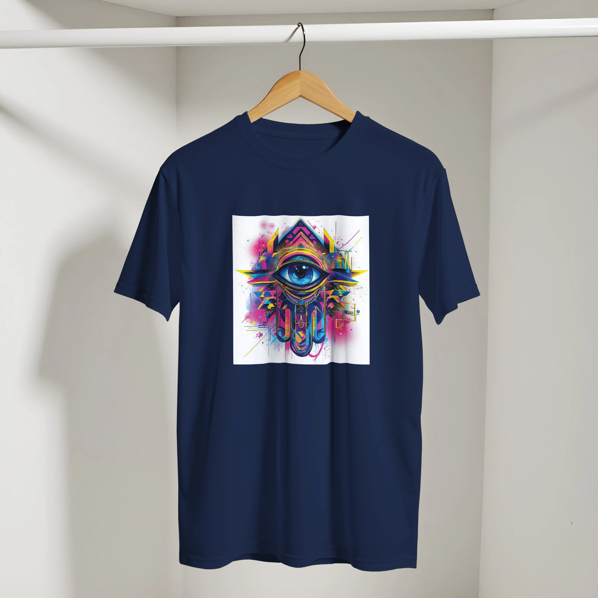 Hamsa Hand and Eye Arabic Tee, Arabic graphic design by Cairo NYC (view 15)