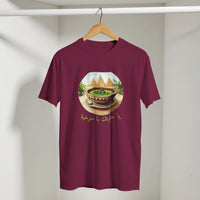 Molokhia Pyramids & Palm Trees Arabic Tee, Arabic graphic design by Cairo NYC (view 2)