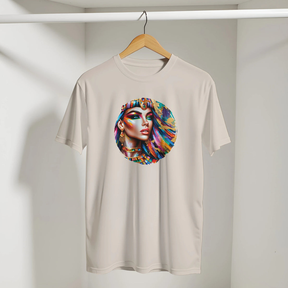 Cleopatra Arabic Tee in Sand, Arabic graphic design by Cairo NYC