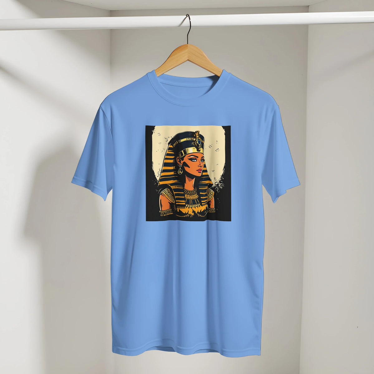 Egyptian Queen Retro Arabic Tee in Carolina Blue, Arabic graphic design by Cairo NYC