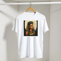 Egyptian Queen Retro Arabic Tee in White, Arabic graphic design by Cairo NYC