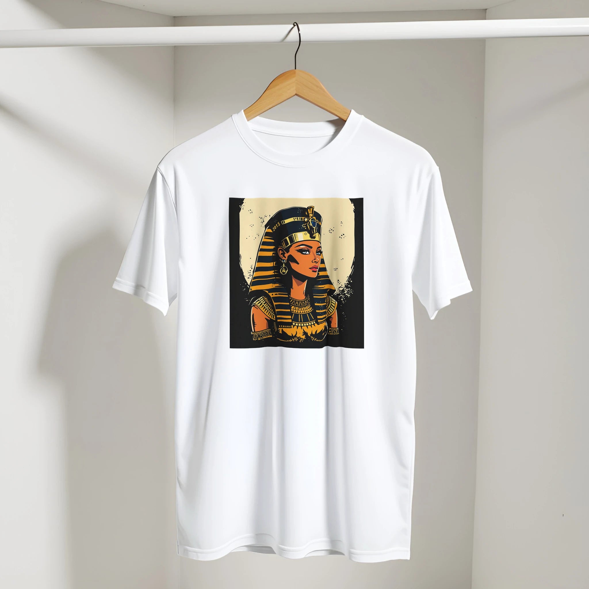 Egyptian Queen Retro Arabic Tee in White, Arabic graphic design by Cairo NYC