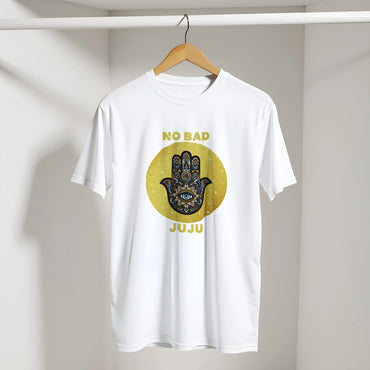 Hamsa Evil Eye Arabic Tee in White, Arabic graphic design by Cairo NYC