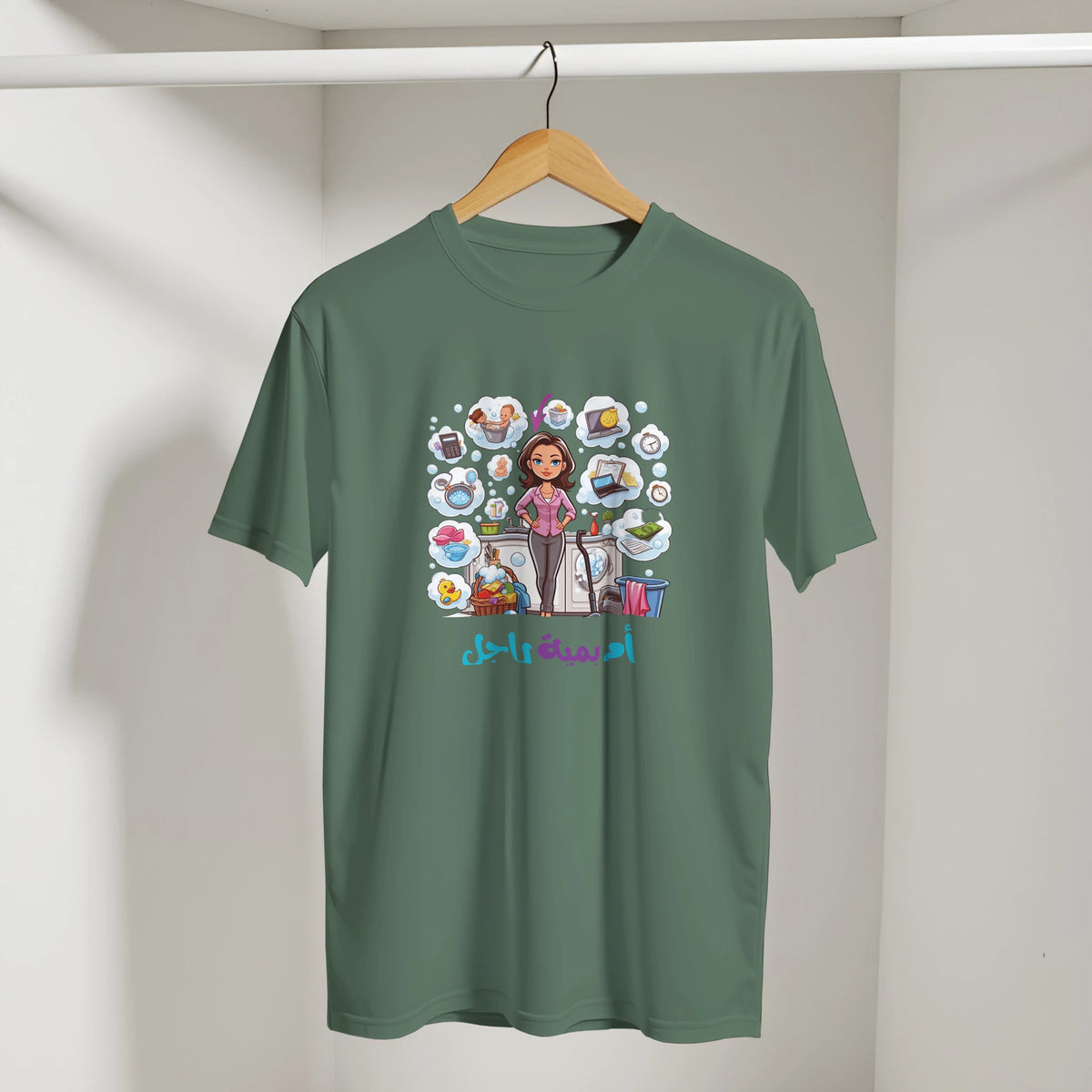 Arabic Mom Streetwear Tee, Arabic graphic design by Cairo NYC (view 8)