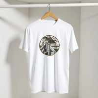 Geometric Egyptian Art Deco Arabic Tee in White, Arabic graphic design by Cairo NYC