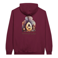 Nostalgic Oud Serenade Hoodie in Maroon, Arabic graphic design by Cairo NYC