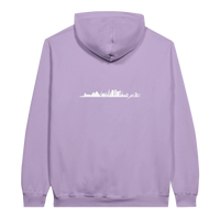 Cairo Skyline Silhouette Hoodie in Orchid, Arabic graphic design by Cairo NYC