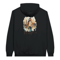 Modern Cairo Urban Mystique Hoodie in Watercolor Hues in Black, Arabic graphic design by Cairo NYC