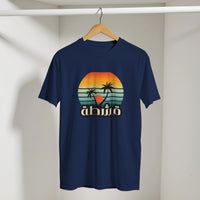 Retro Eshta Arabic Tee in Navy, Arabic graphic design by Cairo NYC