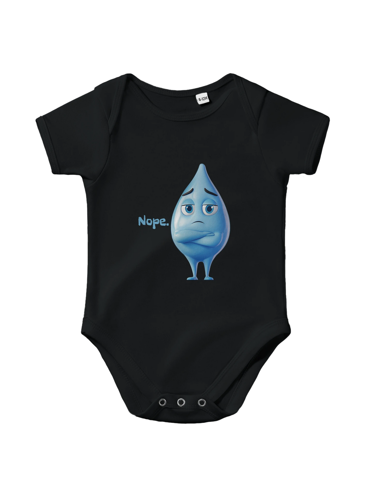 Nope Funny Baby Onesie in Black, Arabic graphic design by Cairo NYC