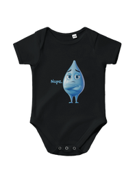 Nope Funny Baby Onesie in Black, Arabic graphic design by Cairo NYC
