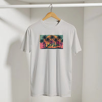 Khalas Sunset Tee in Ice Grey, Arabic graphic design by Cairo NYC