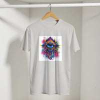Hamsa Hand and Eye Arabic Tee, Arabic graphic design by Cairo NYC (view 11)