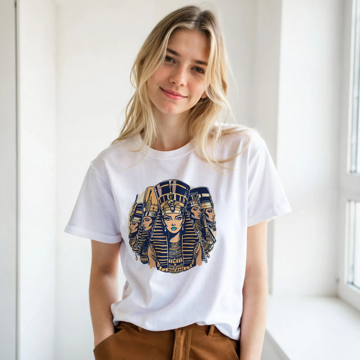Egyptian Pharaoh Queens Retro Arabic Tee, Arabic graphic design by Cairo NYC (view 9)
