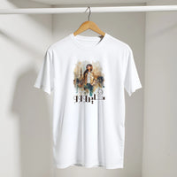 Soulful Cityscape Cairo Tee in White, Arabic graphic design by Cairo NYC