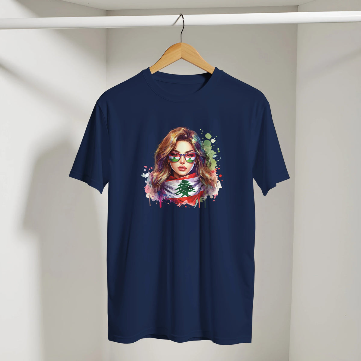 Lebanese Cedar Vintage Tee in Navy, Arabic graphic design by Cairo NYC