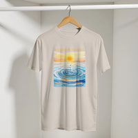 Arabic Sunset Tee in Sand, Arabic graphic design by Cairo NYC