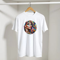 Cleopatra Arabic Tee in White, Arabic graphic design by Cairo NYC