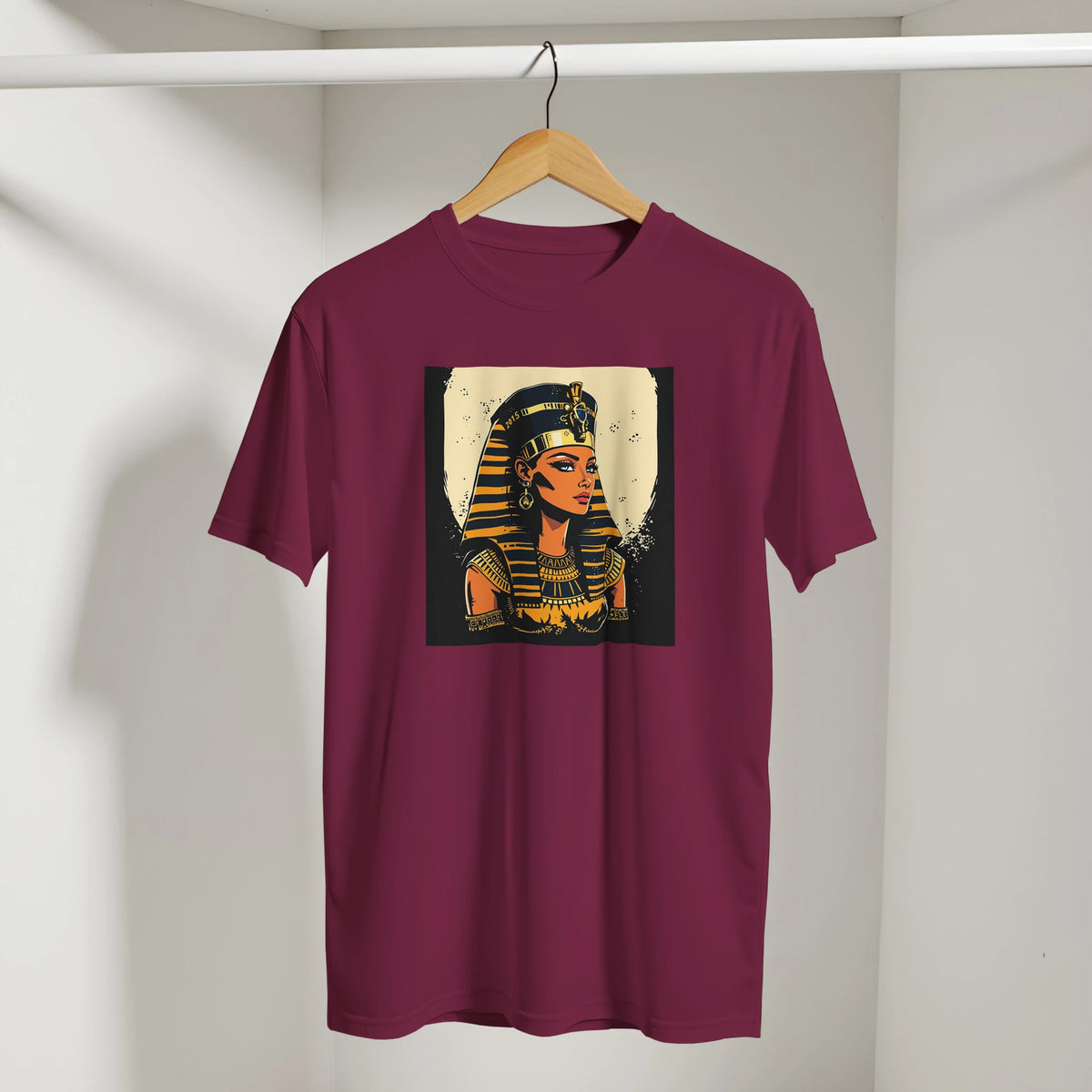 Egyptian Queen Retro Arabic Tee in Maroon, Arabic graphic design by Cairo NYC