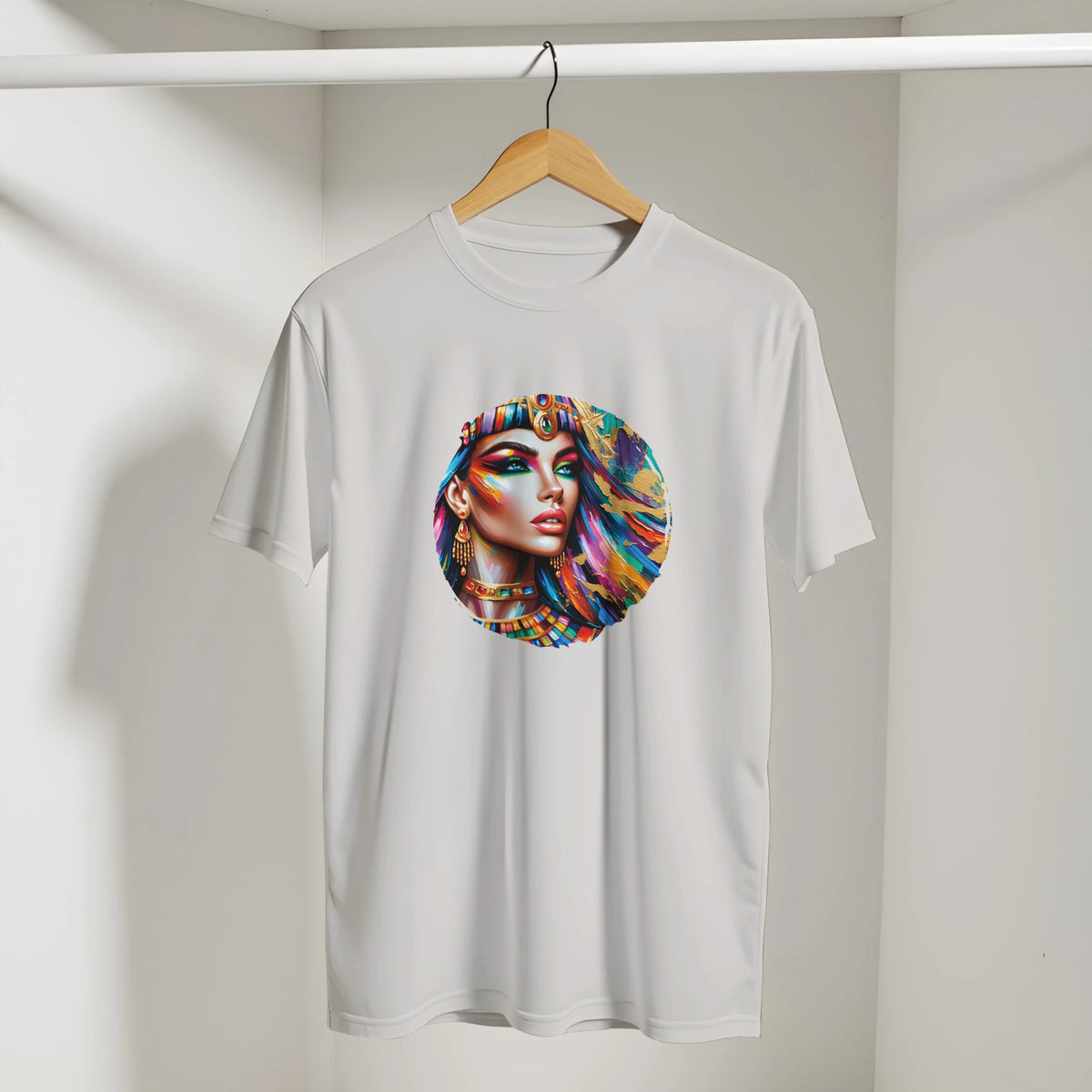 Cleopatra Arabic Tee in Ice Grey, Arabic graphic design by Cairo NYC