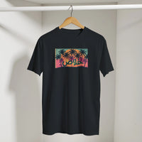 Khalas Sunset Tee in Black, Arabic graphic design by Cairo NYC
