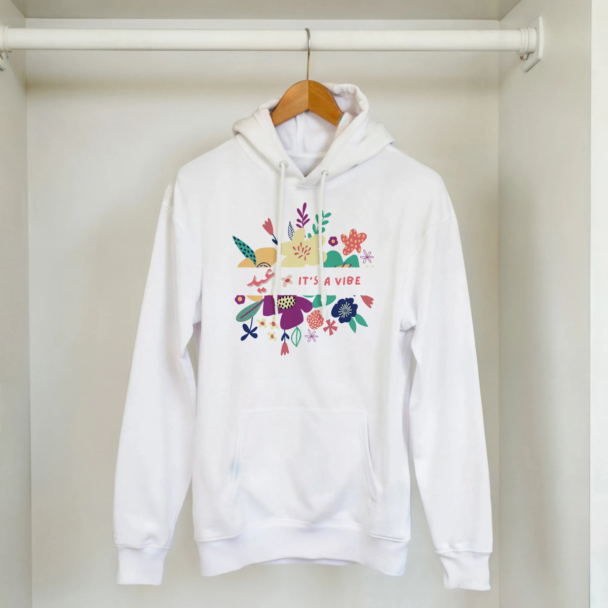 It's a Vibe Floral Arabic Hoodie, Arabic graphic design by Cairo NYC (view 20)