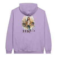 Modern Cairo Urban Mystique Hoodie in Watercolor Hues in Orchid, Arabic graphic design by Cairo NYC