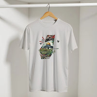 Palestine Dome Olive Branches Keffiyeh Tee, Arabic graphic design by Cairo NYC (view 11)