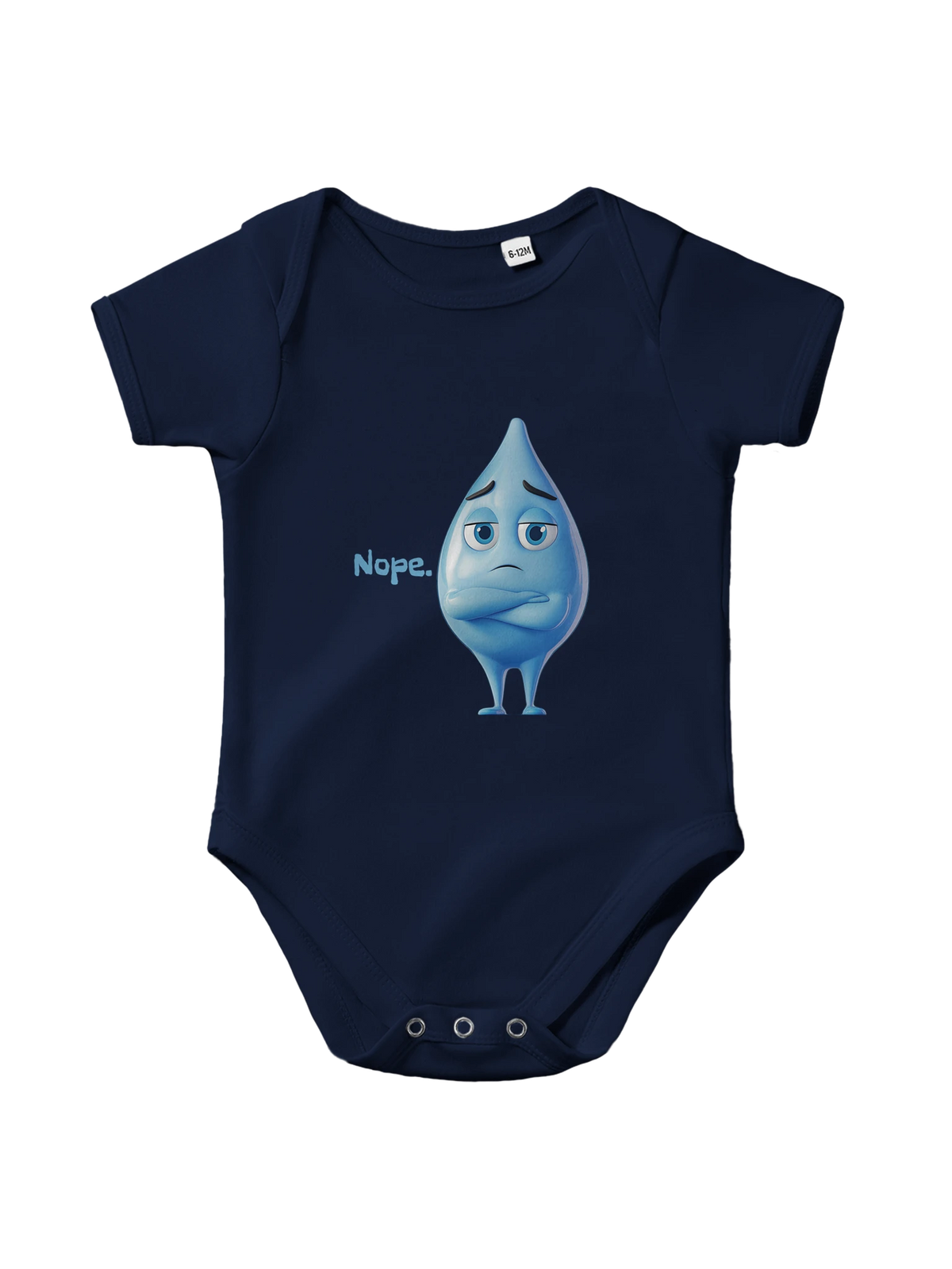 Nope Funny Baby Onesie in Navy, Arabic graphic design by Cairo NYC