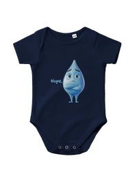 Nope Funny Baby Onesie in Navy, Arabic graphic design by Cairo NYC