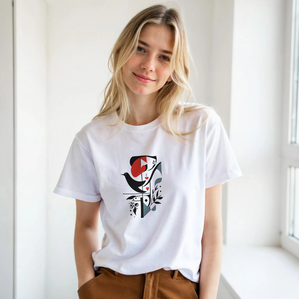 Geometric Bird Sunset Vibes Arabic Tee, Arabic graphic design by Cairo NYC (view 17)